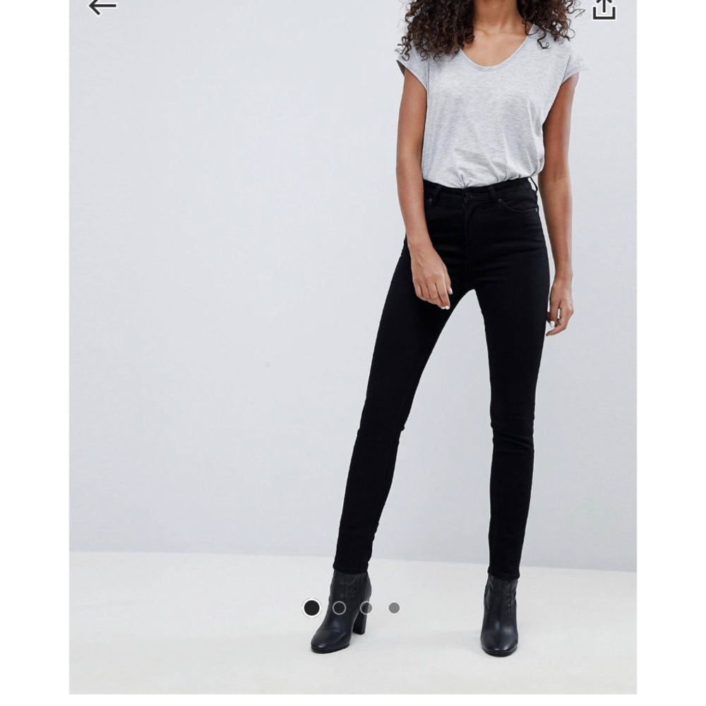 Weekday Thursday high waisted black denim jeans